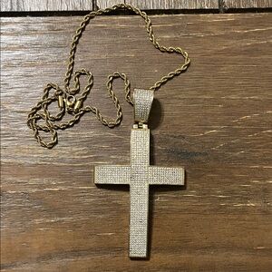 Gold Cross Pendant Necklace